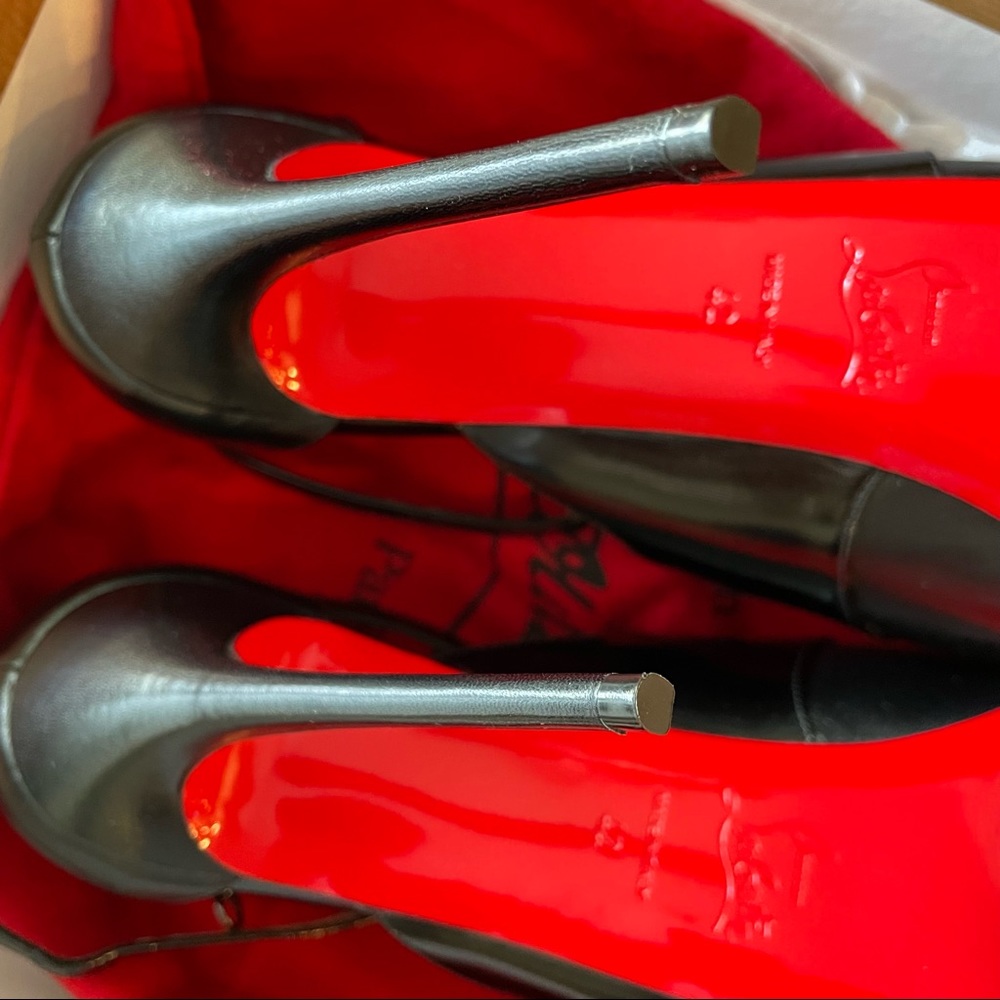 NWT❤️CHRISTIAN LOUBOUTIN❤️Mira Bella 120 Nappa Shiny/Pat Vinyl - Picture 8 of 9
